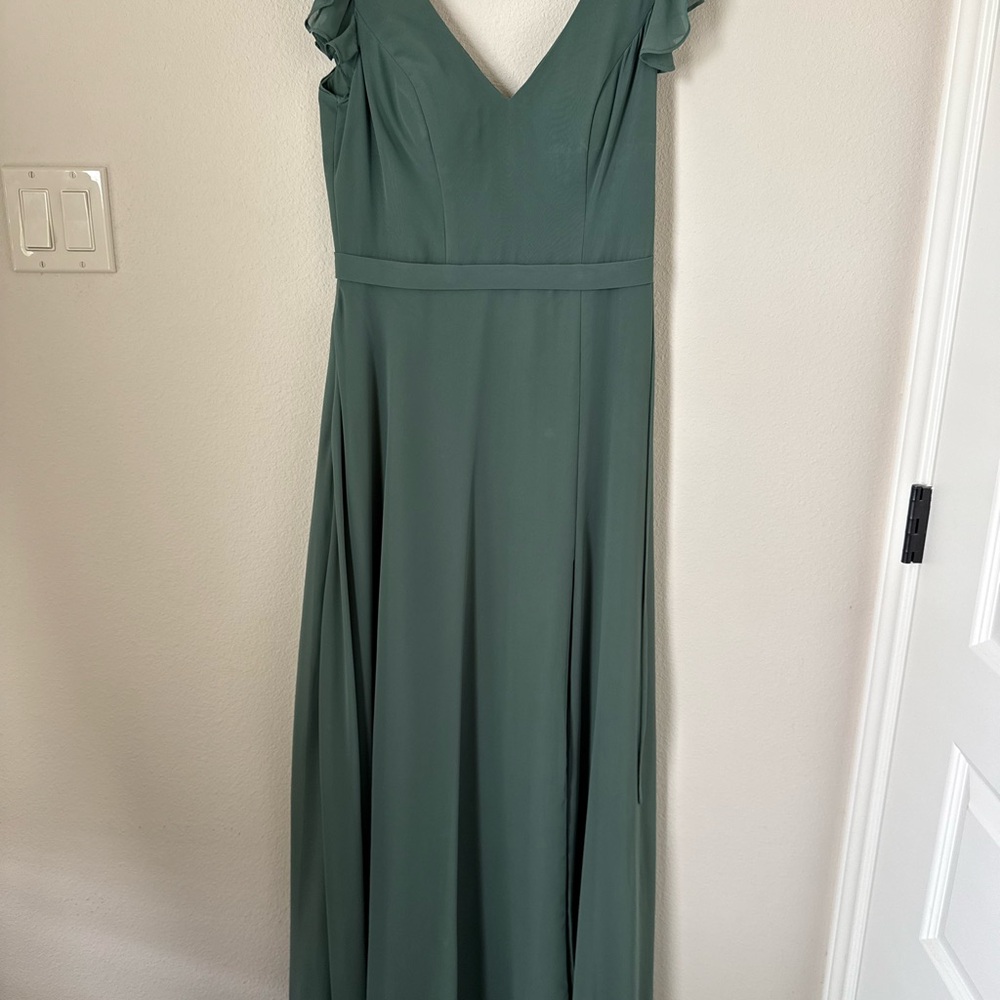 Azazie Claudine Size A6 Eucalyptus Bridesmaids Dress